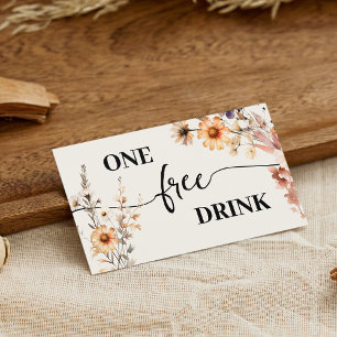Cartão de Ingresso de Bebida Grátis para Casamento
