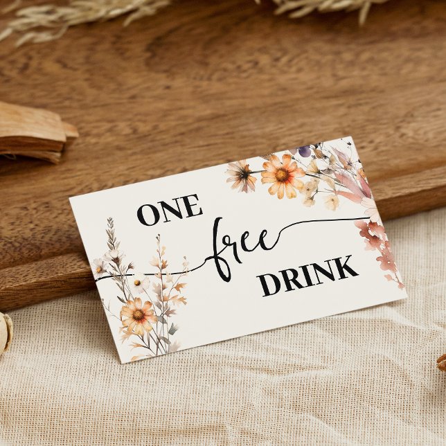 Cartão de Ingresso de Bebida Grátis para Casamento (Criador carregado)