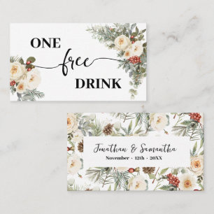 Cartão de Ingresso para Bebida Gratuita de Floral
