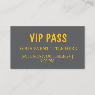Cartão de Ingresso para Evento com Passagem VIP El