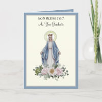 Cartão de Início de Graduação da Virgem Católica M