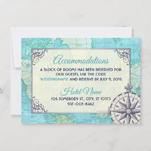 Cartão de Inserção de Alojamento de Casamento de m