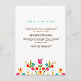 Cartão de Inserção de Casamento de Flores do País