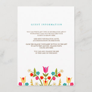 Cartão de Inserção de Casamento de Flores do País