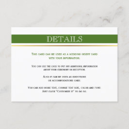 Cartão de inserção de casamento de listras brancas