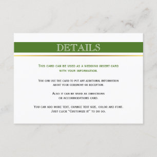 Cartão de inserção de casamento de listras brancas