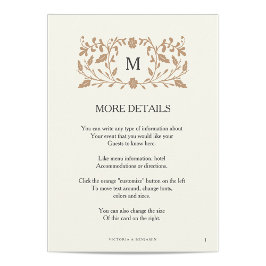 Cartão de Inserção de Casamento de Página do Capít