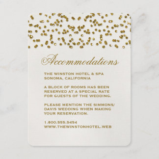 Cartão de Inserção de Casamento do Dourado Glamor