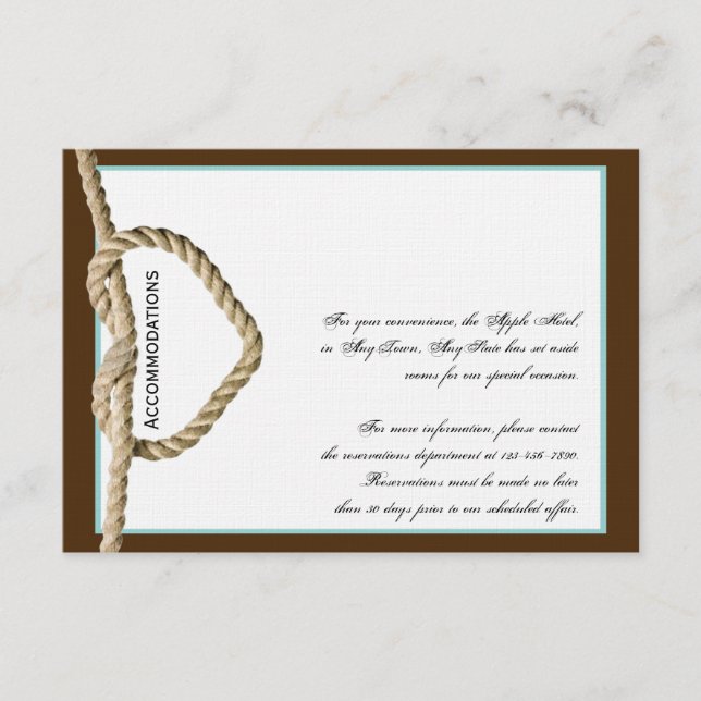 Cartão de Inserção de Casamento do Heart Love Knot (Frente)