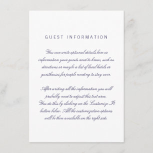 Cartão de Inserção de Casamento Elegante Branco Li