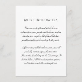 Cartão de Inserção de Casamento Elegante Branco Li