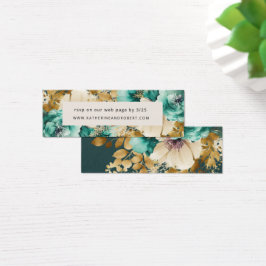 Cartão de Inserção de Casamento Floral Dourado Tea