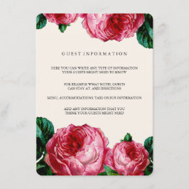 CARTÃO DE INSERÇÃO DE CASAMENTO FLORAL VINTAGE DEC