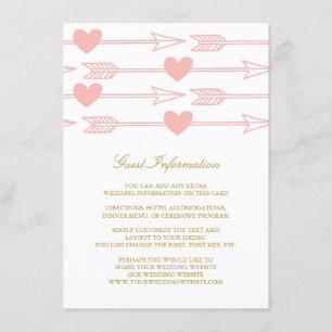 Cartão de Inserção de Casamento Lovely Arrows / Be