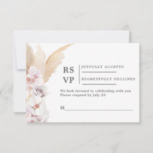 Cartão de inserção de casamento RSVP de Grass