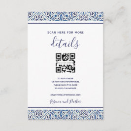 Cartão de inserção de código QR com detalhes do ca