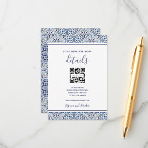 Cartão de inserção de código QR com detalhes do ca