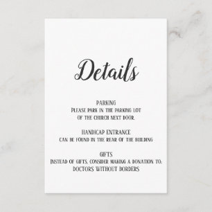 Cartão de Inserção de Detalhes de Baixa Minimalist