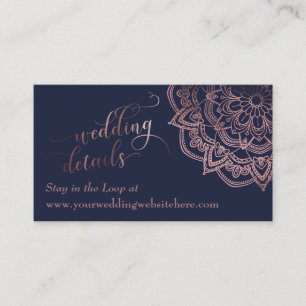 Cartão de Inserção de Detalhes de Casamento do Mar