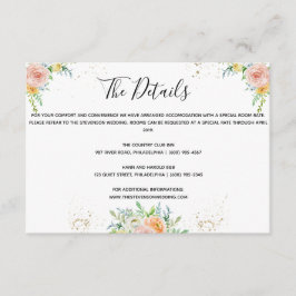 Cartão de inserção de detalhes de casamento floral