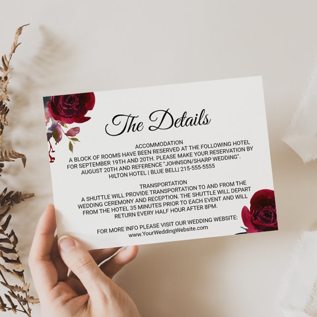 Cartão de Inserção de Detalhes do Casamento Tropic (Criador carregado)