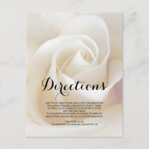 Cartão de Inserção de Direções de Casamento Floral