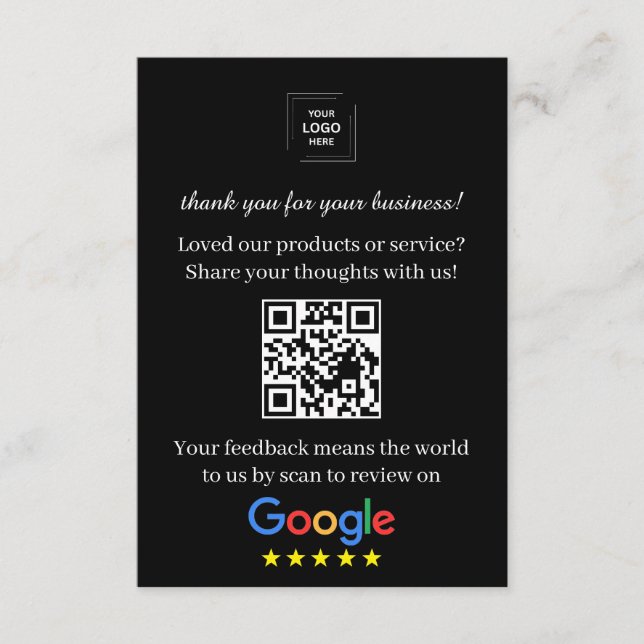 Cartão de Inserção de Feedback do Cliente QR da Av (Frente)