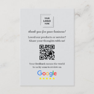 Cartão de Inserção de Feedback do Cliente QR da Av