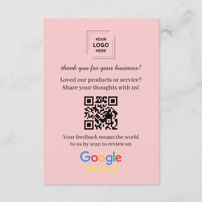 Cartão de Inserção de Feedback do Cliente QR da Av (Frente)