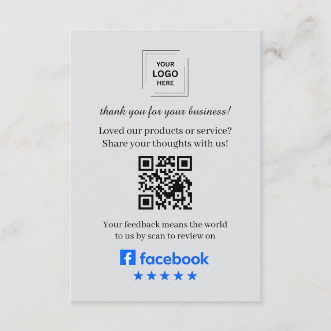 Cartão de Inserção de Feedback do Cliente QR de Av (Frente)