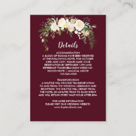 Cartão de Inserção de Festa Floral Real de Ivory