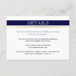 Cartão de inserção de marinho azul e listras branc