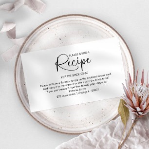 Cartão de Inserção de Receita para Chá de Noiva