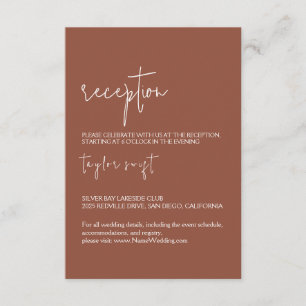 Cartão de Inserção de Recepção Terracota Ferrugem