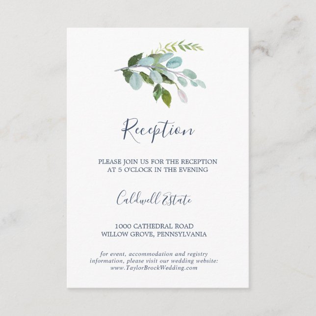 Cartão de Inserção de Recepção Vermelhos de Verão (Frente)