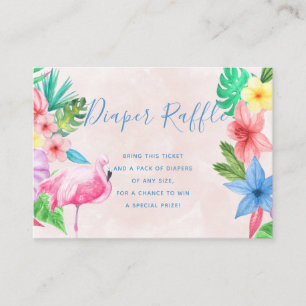 Cartão de inserção de rifa de fralda para chá de b