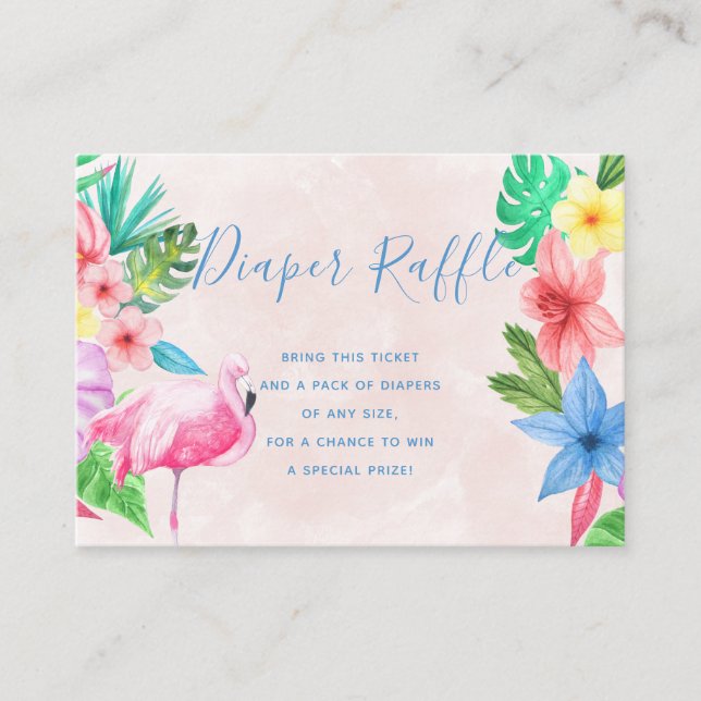 Cartão de inserção de rifa de fralda para chá de b (Frente)