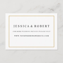 Cartão de Inserção de Site de Casamento com Borda