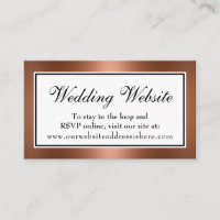 Cartão de Inserção de Site de Casamento em Faux Co