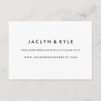 Cartão de Inserção de Site de Casamento Preto e Br