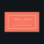 Cartão de Inserção do Registro de Casamento Coral<br><div class="desc">Cartão de Inserção do Registro de Casamentos Brancos e Corais Simples e Elegantes Modernos</div>