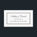 Cartão de Inserção do Registro de Casamento Elegan<br><div class="desc">Cartão de Inserção do Registro de Casamentos Brancos e Pretos Modernos,  Embora Simples - Preto</div>