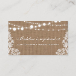 Cartão de Inserção do Registro do Chá de panela de