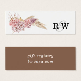 Cartão de Inserção do Registro Floral de Casamento