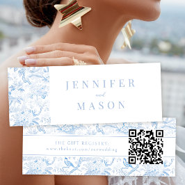 Cartão de inserção do registro QR do casamento de 