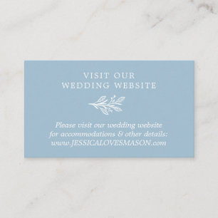 Cartão de Inserção do Site de Casamento Azul Rusti