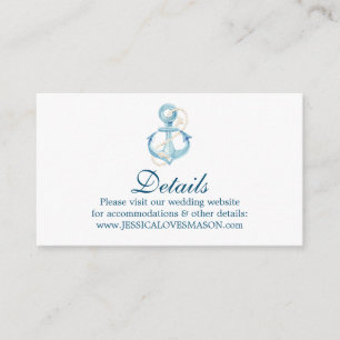 Cartão de Inserção do Site de Casamento de Marinho