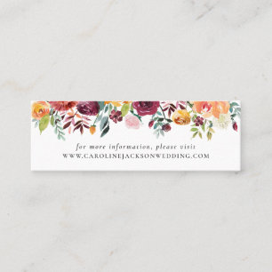 Cartão de Inserção do Site de Casamento de Outono