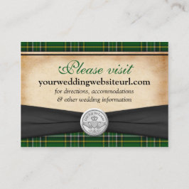 Cartão de Inserção do Site de Casamento de Tartan