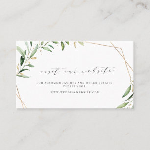 Cartão de Inserção do Site de Casamento Dourado Mo